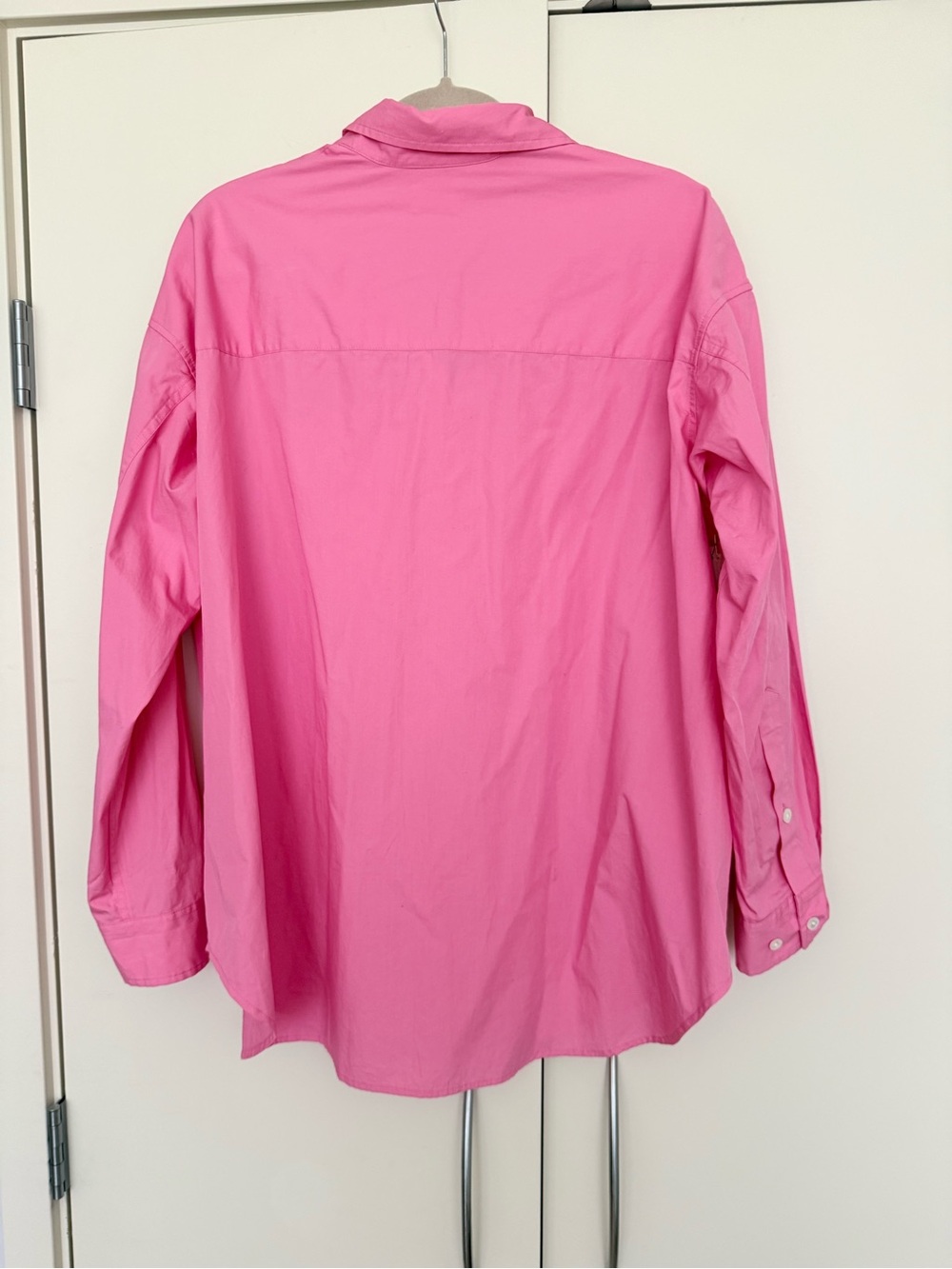 Bright Pink Aritzia WILFRED FREE Cotton Button-Down Shirt NWT Size S - Picture 3 of 4